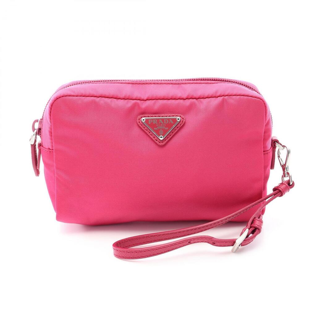 Prada Vela Saffiano Leather Shoulder Bag Pink